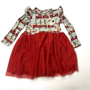 Emerson and Friends Christmas Train Bamboo Tutu Tulle Dress